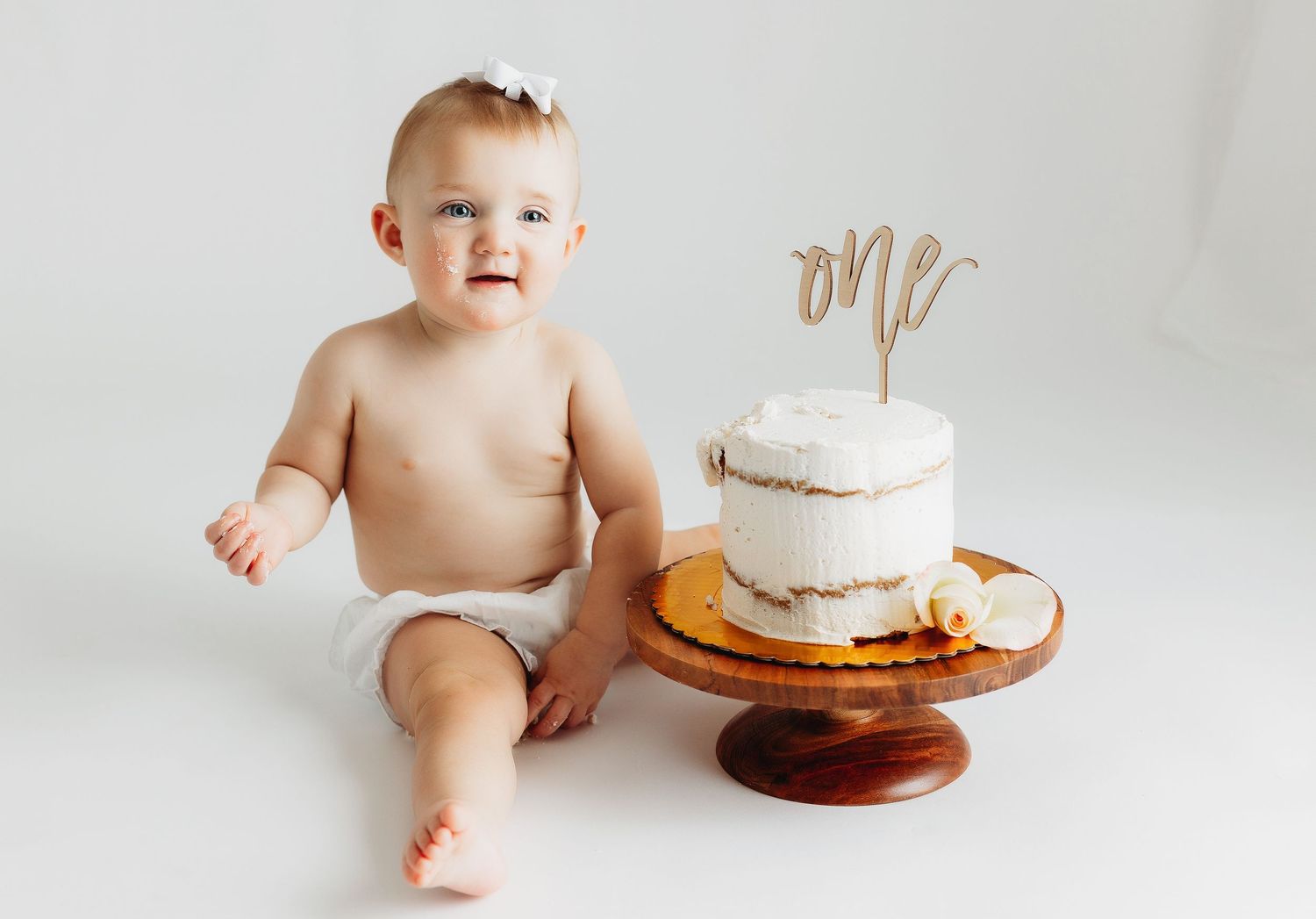 Milestone with cake. Greenville sc newborn photographer, Easley sc newborn photographer, Upstate newborn photographer.