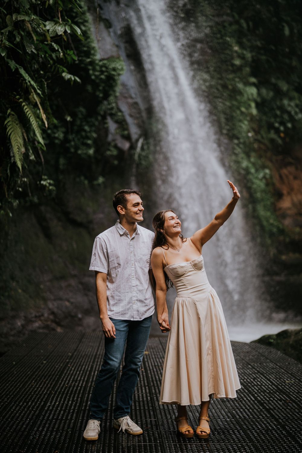 Secret proposal couple photoshoot at Ulu Petanu Waterfall Bali
