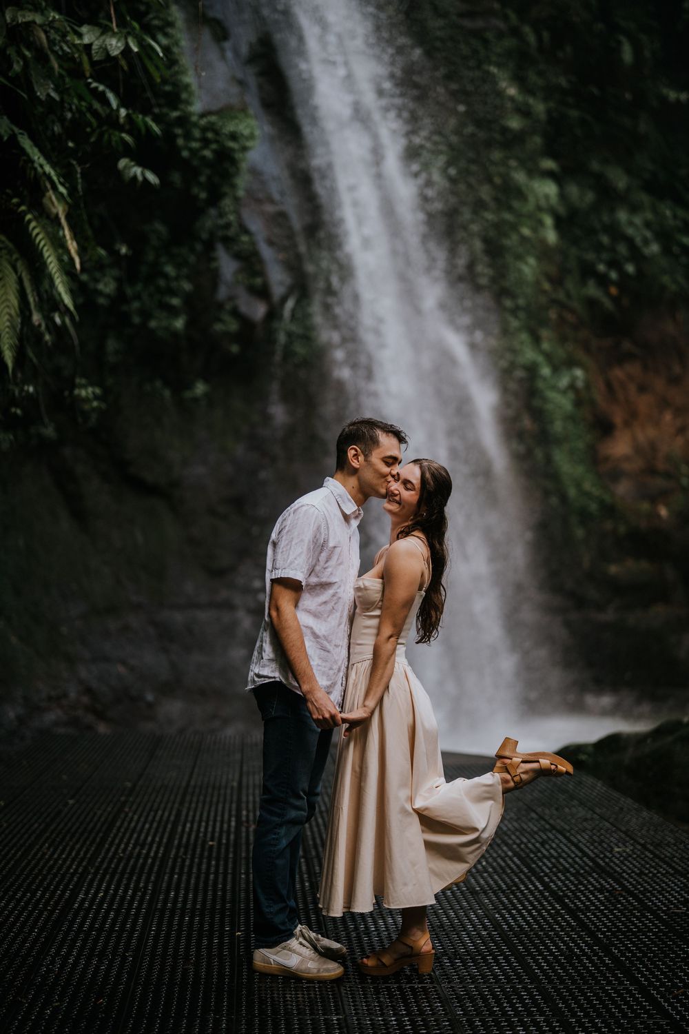 Secret proposal couple photoshoot at Ulu Petanu Waterfall Bali