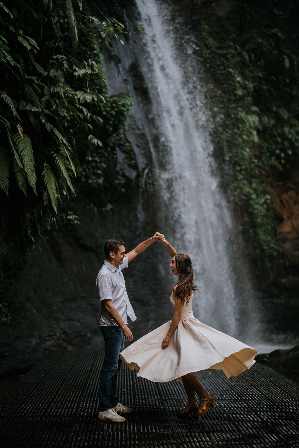 Secret proposal couple photoshoot at Ulu Petanu Waterfall Bali