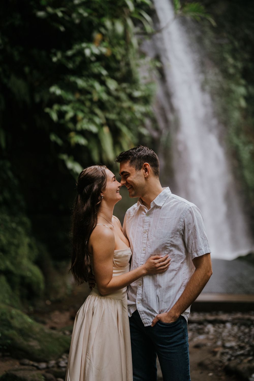 Secret proposal couple photoshoot at Ulu Petanu Waterfall Bali