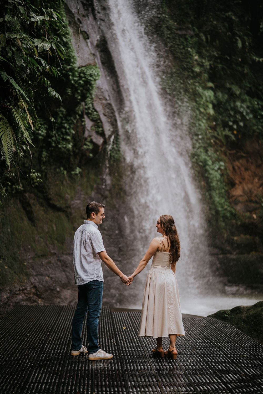 Secret proposal couple photoshoot at Ulu Petanu Waterfall Bali