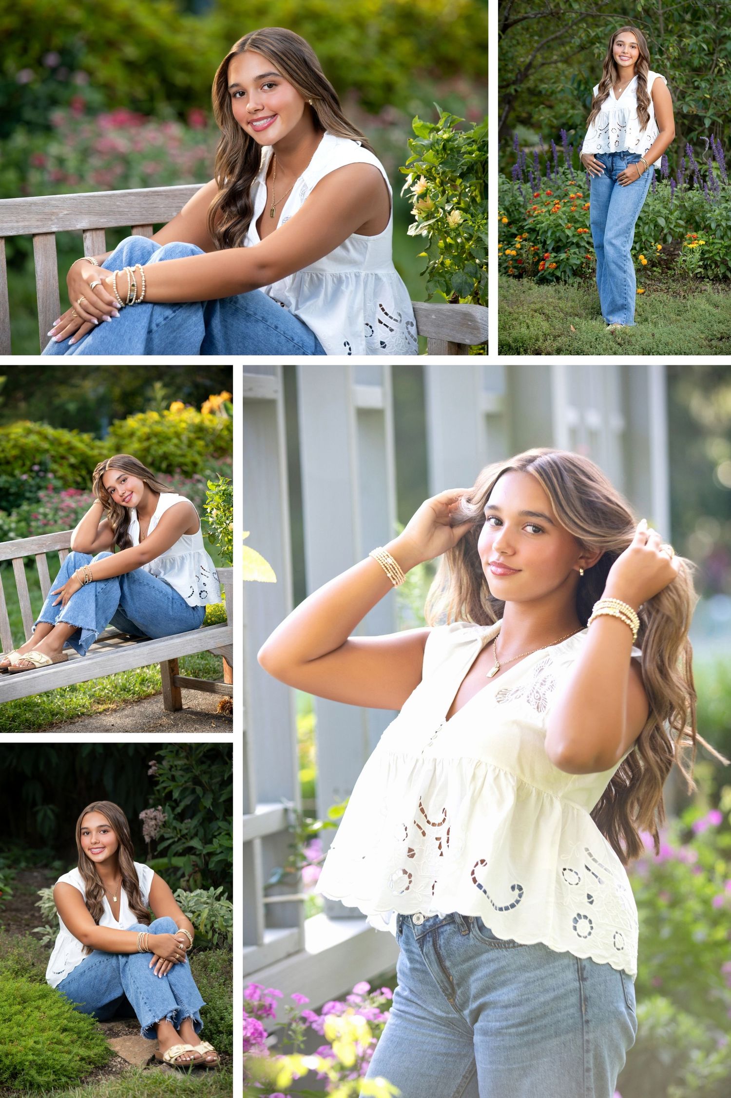 Bishop Watterson senior pictures at Inniswoods.  Senior pictures in the park.  Floral senior pictures. Boho senior pictures.