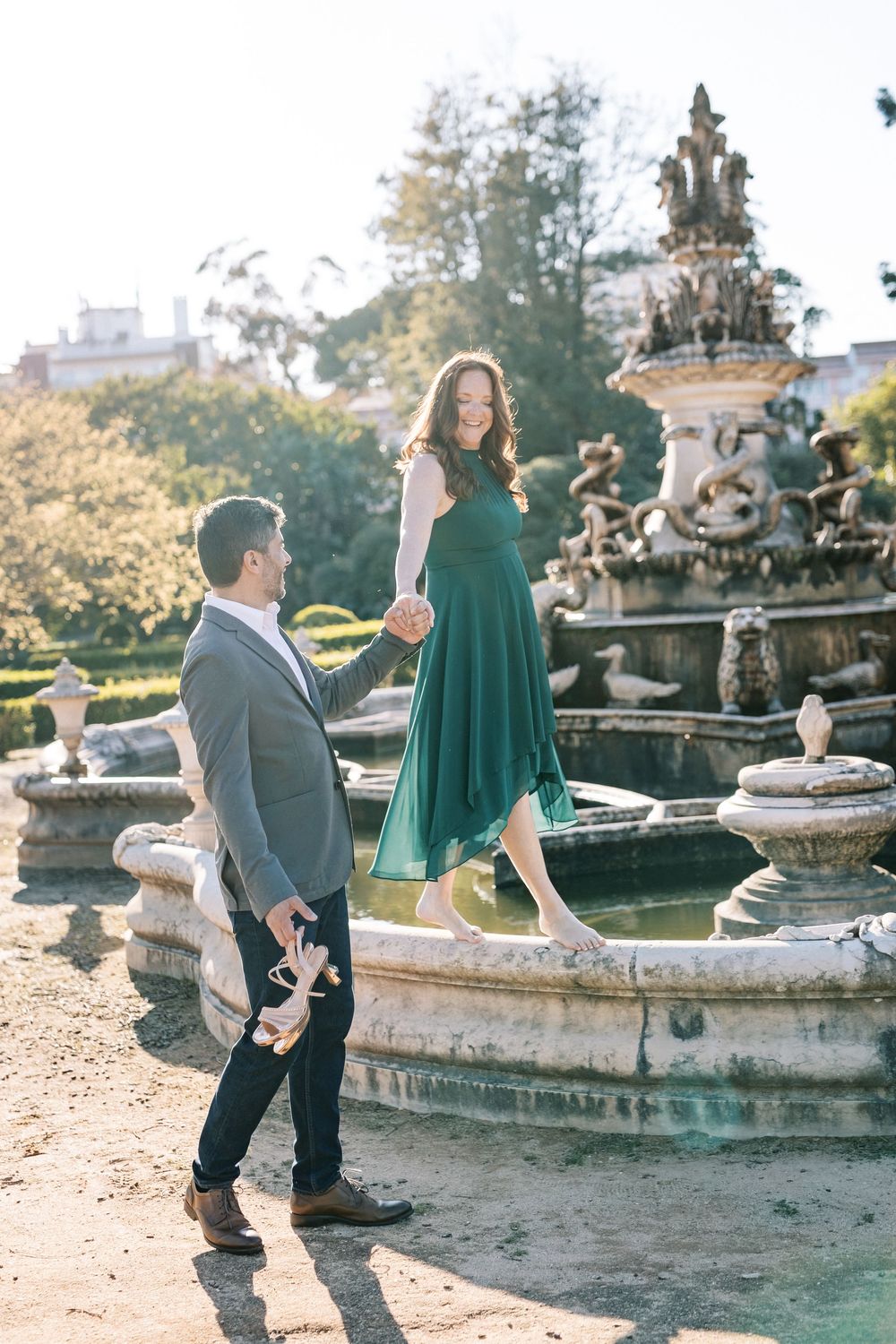 Romantic engagement session in Vandelli Botanical Garden Lisbon