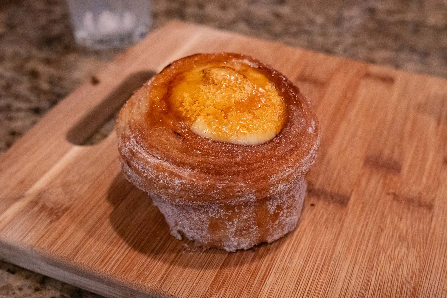 Creme brulee cruffin.