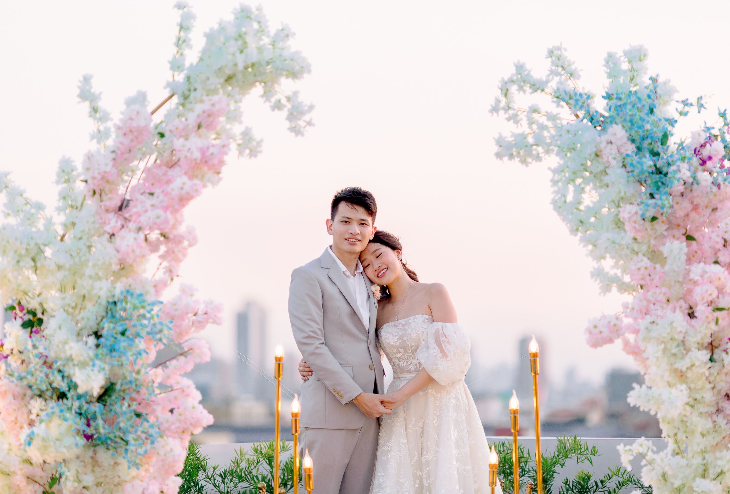 Kyle & Rowena | Pastel Rooftop Wedding