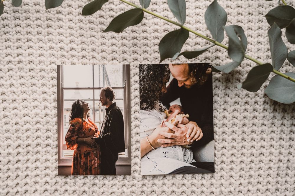 A grid of wedding photos showing couples signing documents and sharing intimate moments in warm, vintage-toned settings.