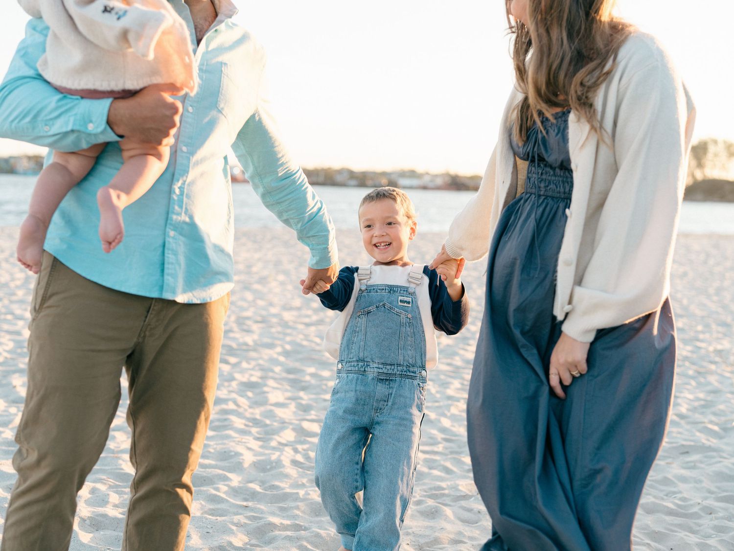 Ocean County family beach session featuring natural, timeless portraits of family.