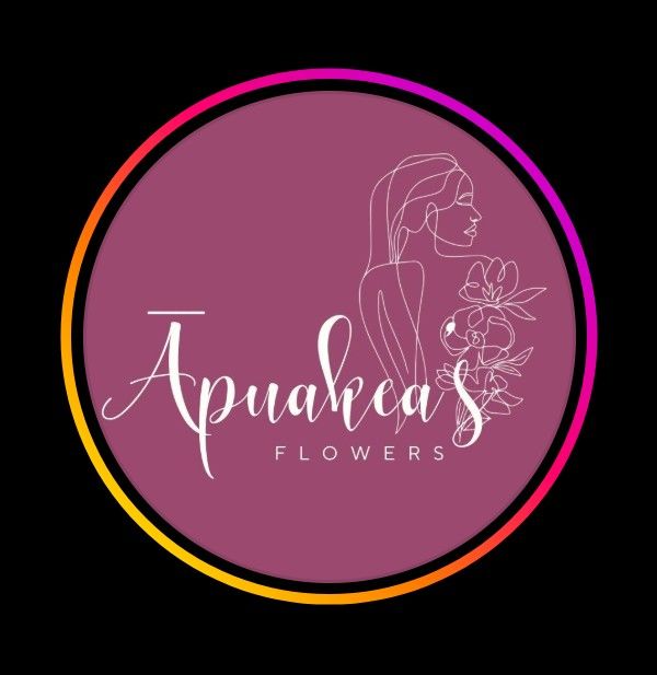 Business logo for Maricel's Floral Designs featuring tropical flowers and lei services on Maui, Hawaii.