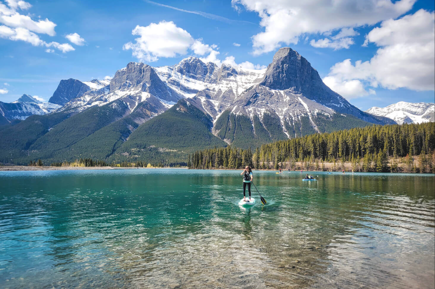 Rundle Forebay in Kananaskis with Mount Rundle in the background