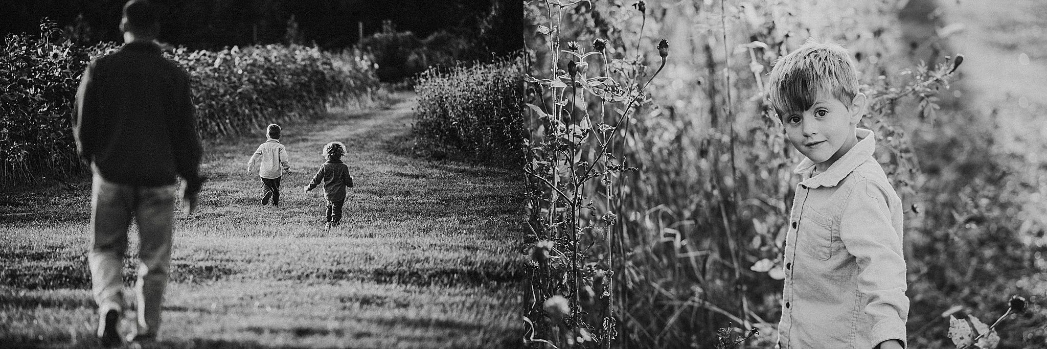 A black and white artistic photo montage showing multiple overlapping outdoor scenes and silhouettes.