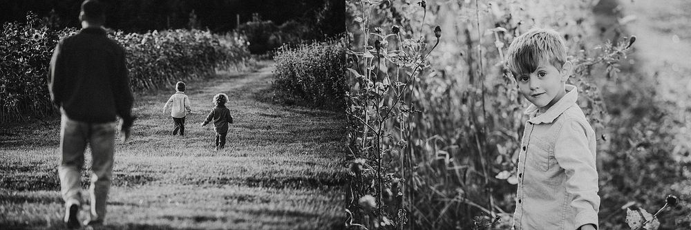 A black and white artistic photo montage showing multiple overlapping outdoor scenes and silhouettes.