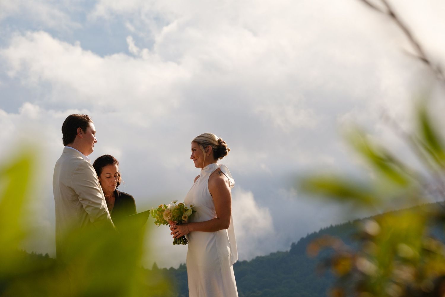 Rose + Reid Blue Ridge Parkway Elopement July 2025. Ceremony at the Top of Black Balsam Knob Photography by Stephanie A Smith Photography