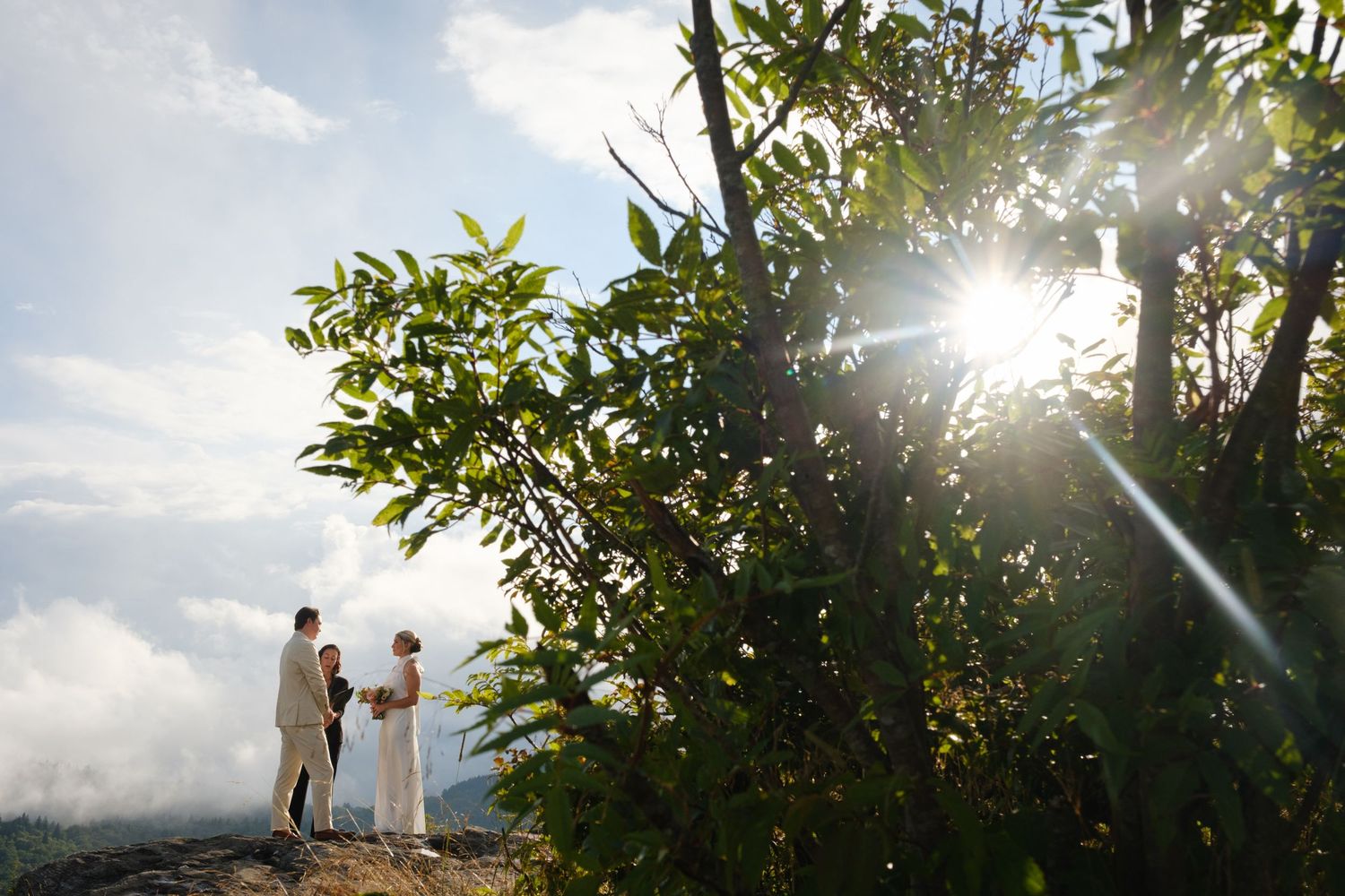 Rose + Reid Blue Ridge Parkway Elopement July 2025. Perfect Sunny Ceremony at Black Balsam Knob Photography by Stephanie A Smith Photography
