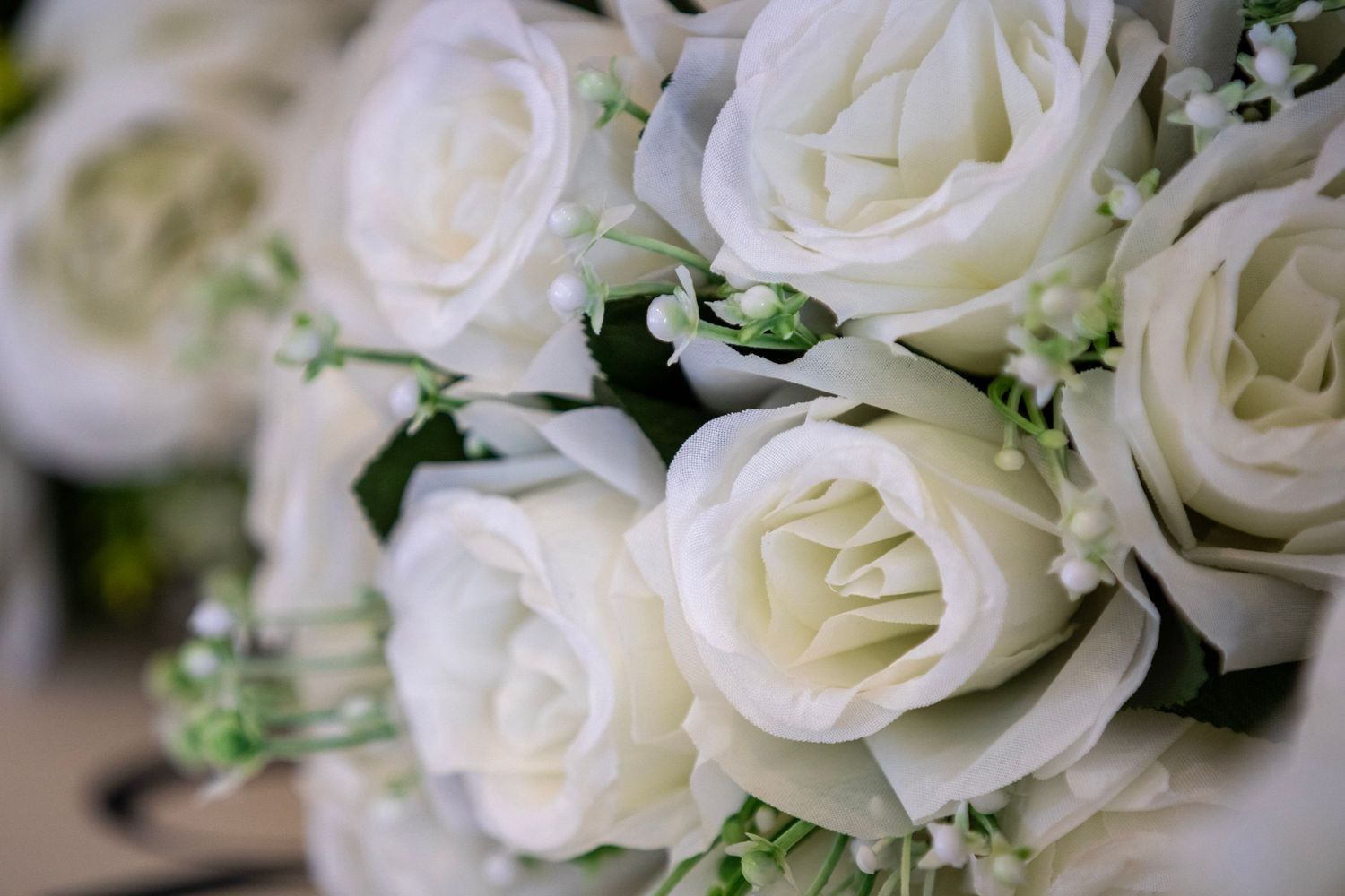 White rose wedding bouquet at Gloucestershire venue