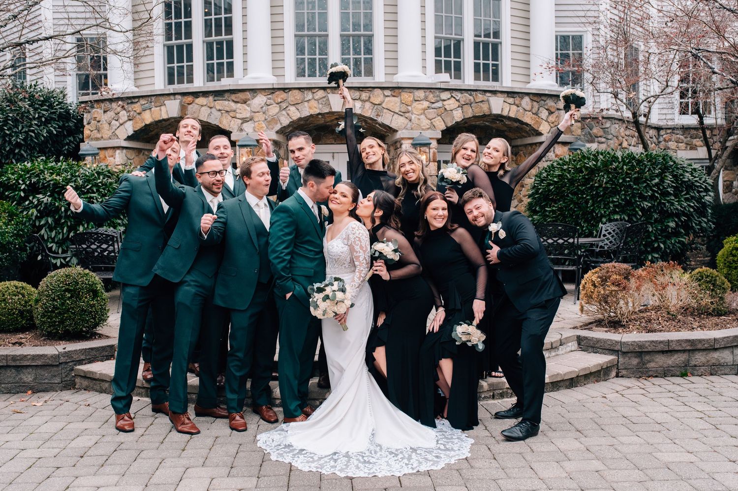 Winter wedding portraits at The Olde Mill Inn in New Jersey