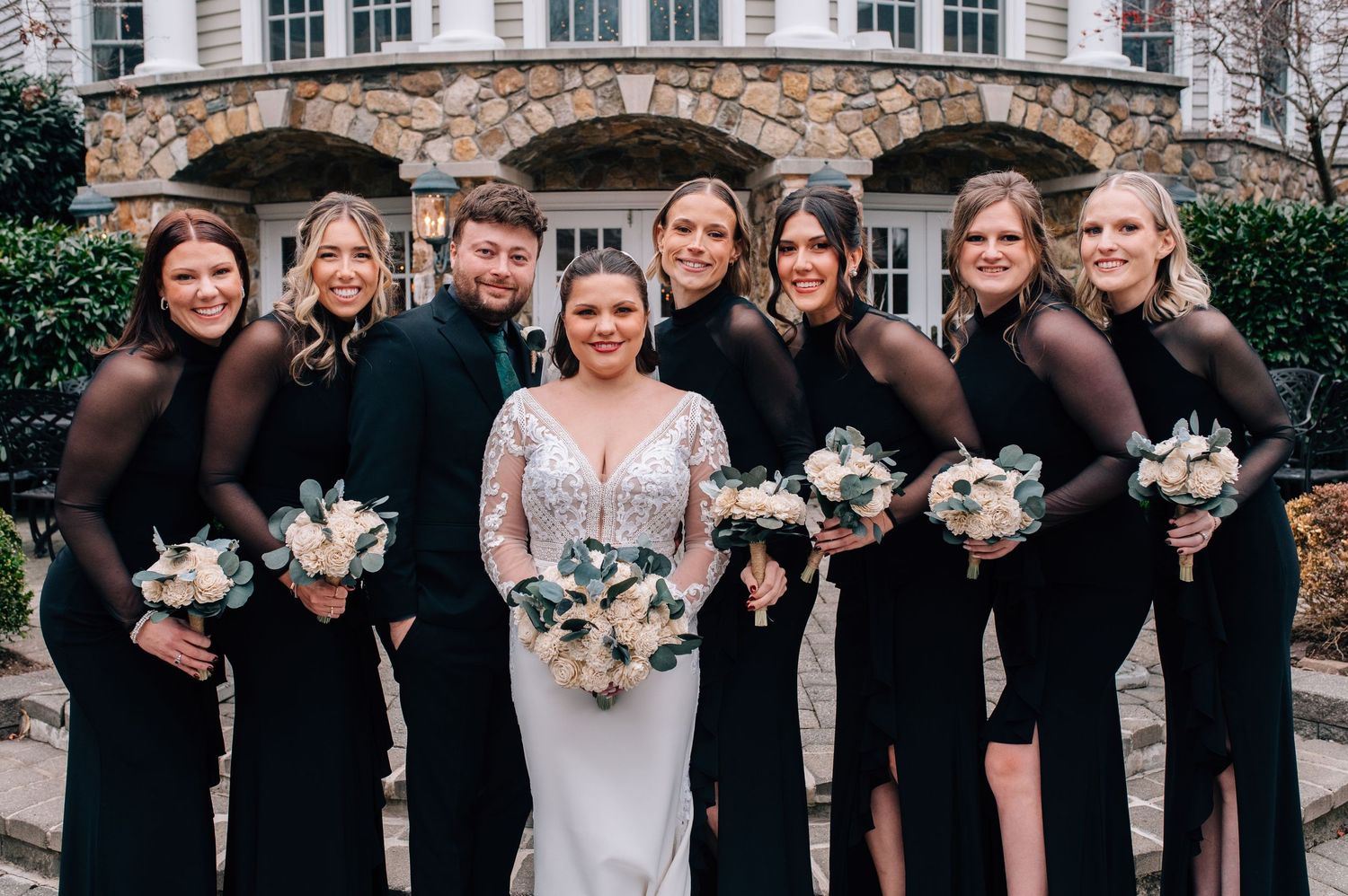 Winter wedding portraits at The Olde Mill Inn in New Jersey