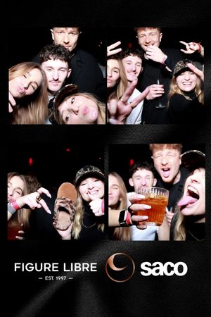 A collage of black and white party photos with people having fun and drinking at what appears to be a nightclub or bar.