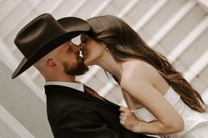 Intimate close-up moments captured in a romantic photo sequence.