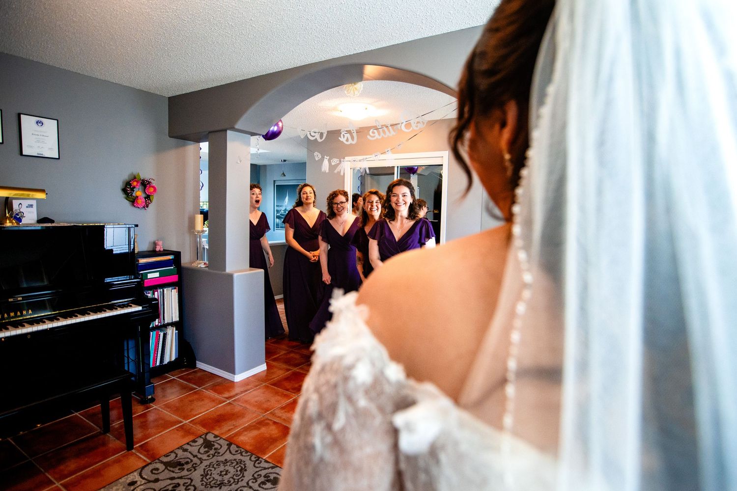 A series of wedding preparation moments showing a bride getting ready in an elegant indoor setting.