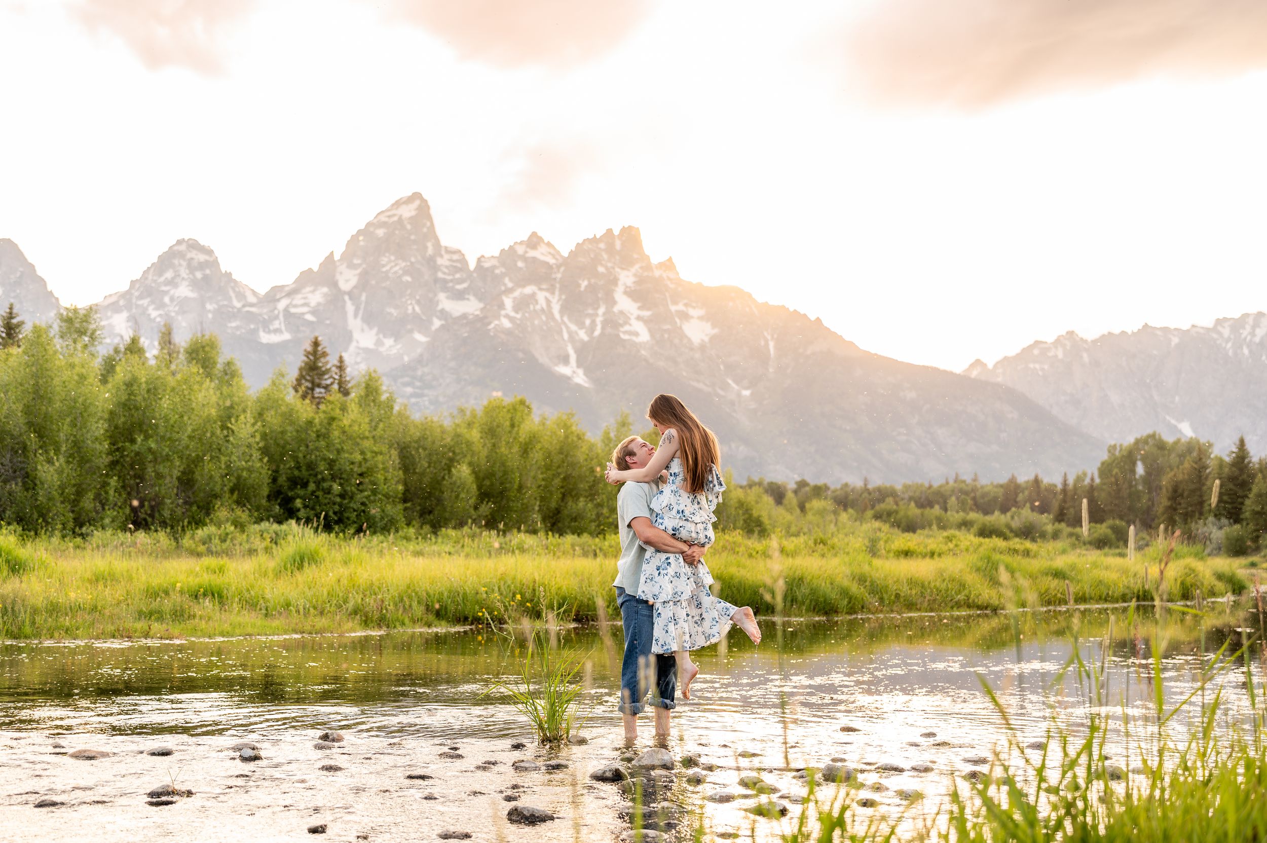 Engagement Session at Schwabacher Landing in Grand Teton National Park