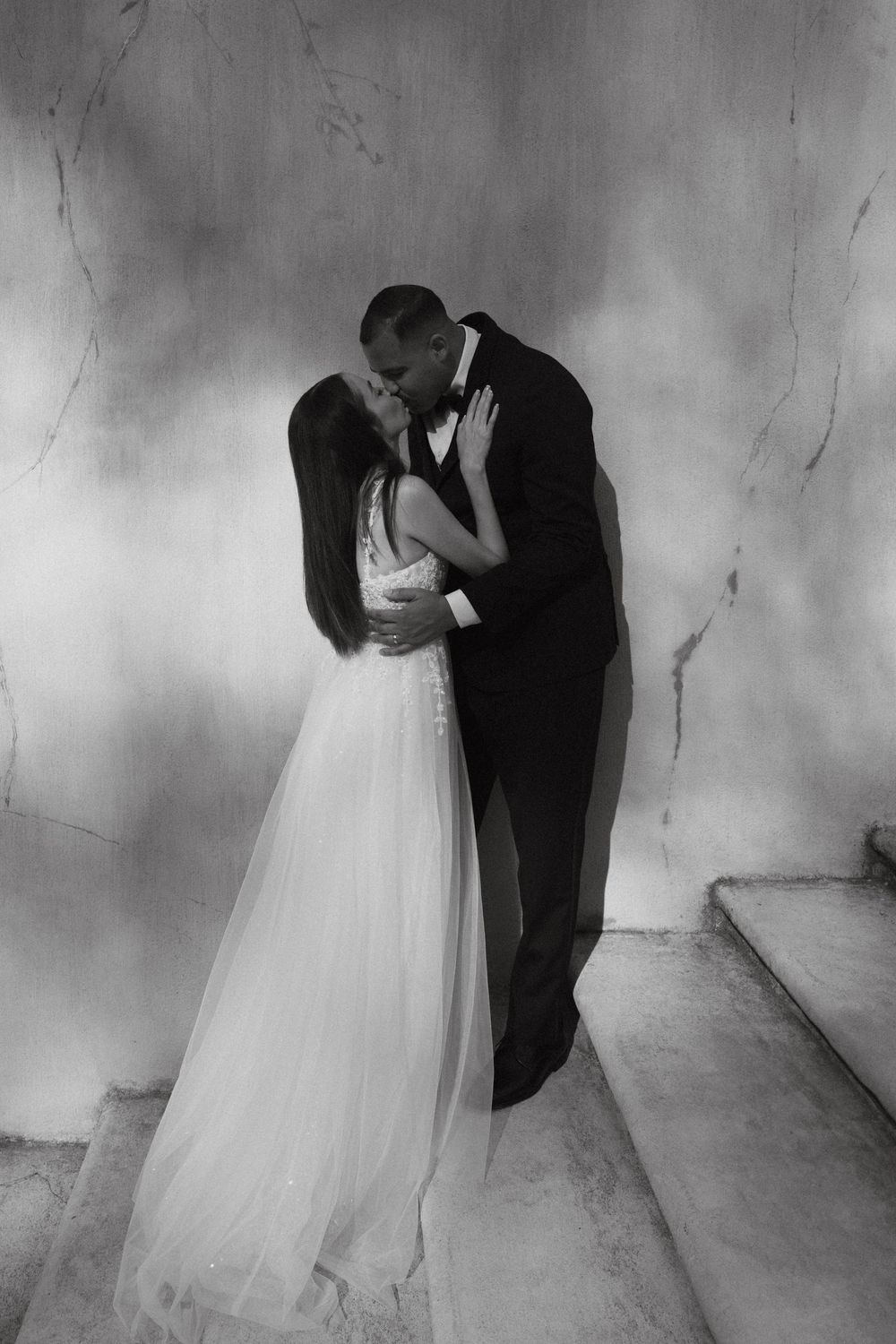 Wedding portraits on the staircase of the Swan House in Atlanta, GA.