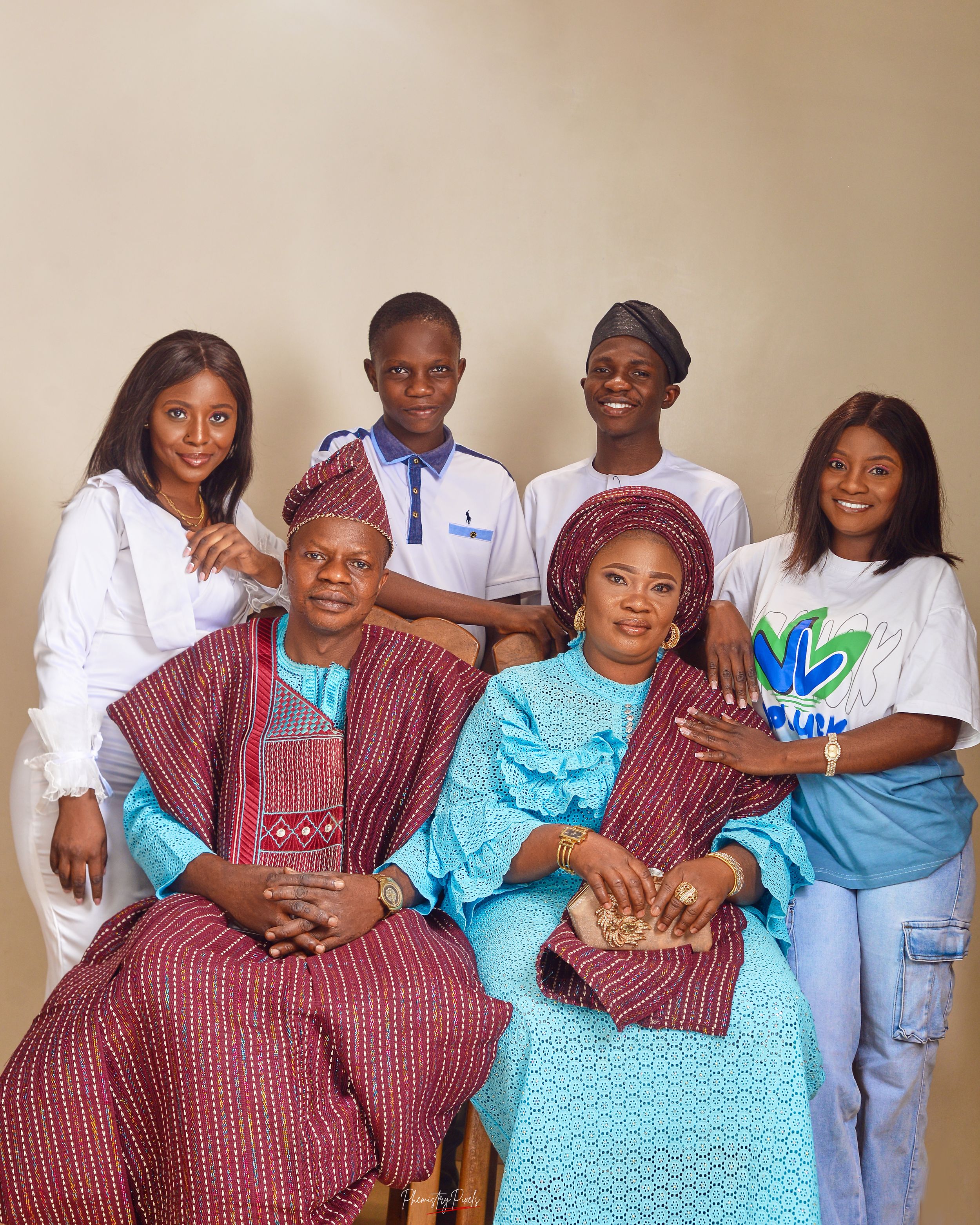 family pose for a shoot