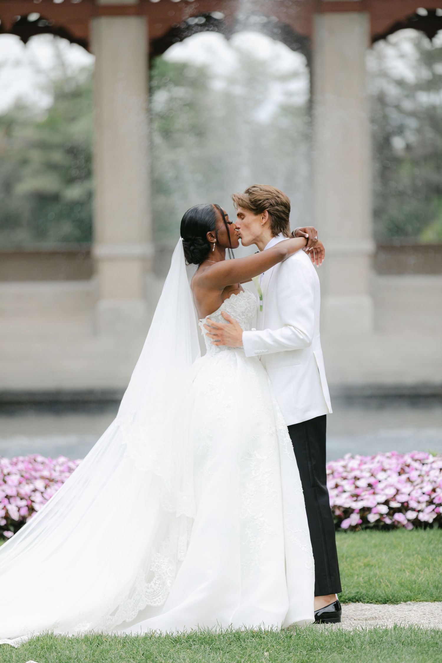 The Armour House Wedding in Lake Forest, IL - Ceremony Kiss