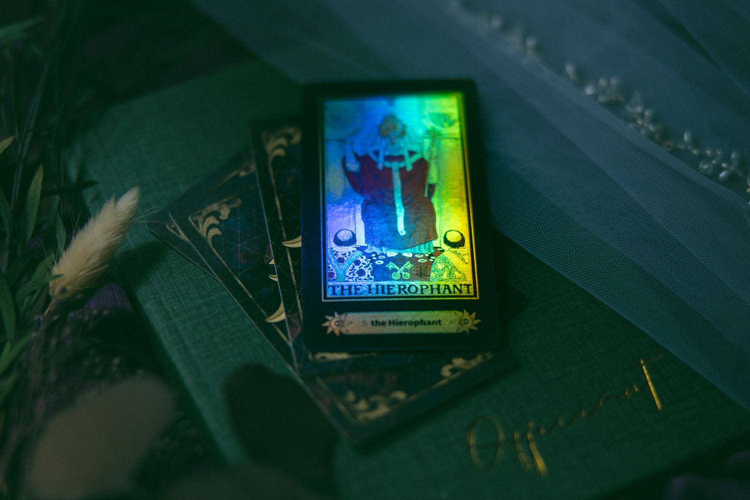 LGBTQ Asheville small business entrepreneur and photographer tarot card display during a professional branding photography session