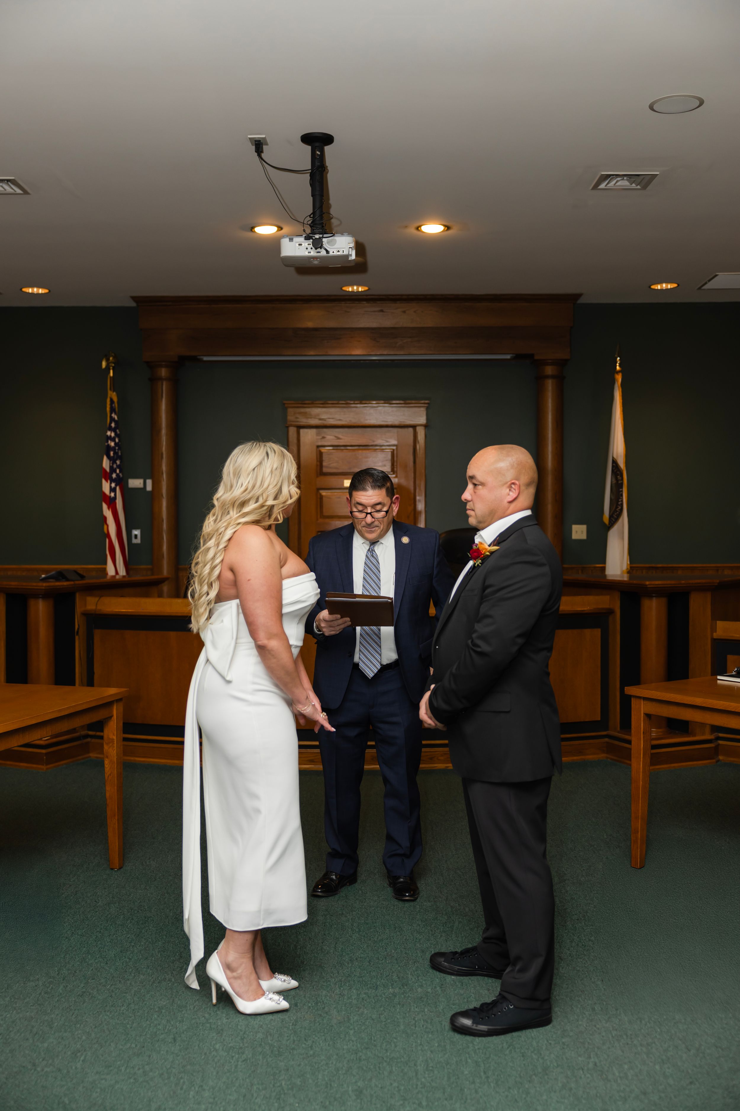 Romantic courthouse wedding portraits | intimate civil ceremony photography New Jersey