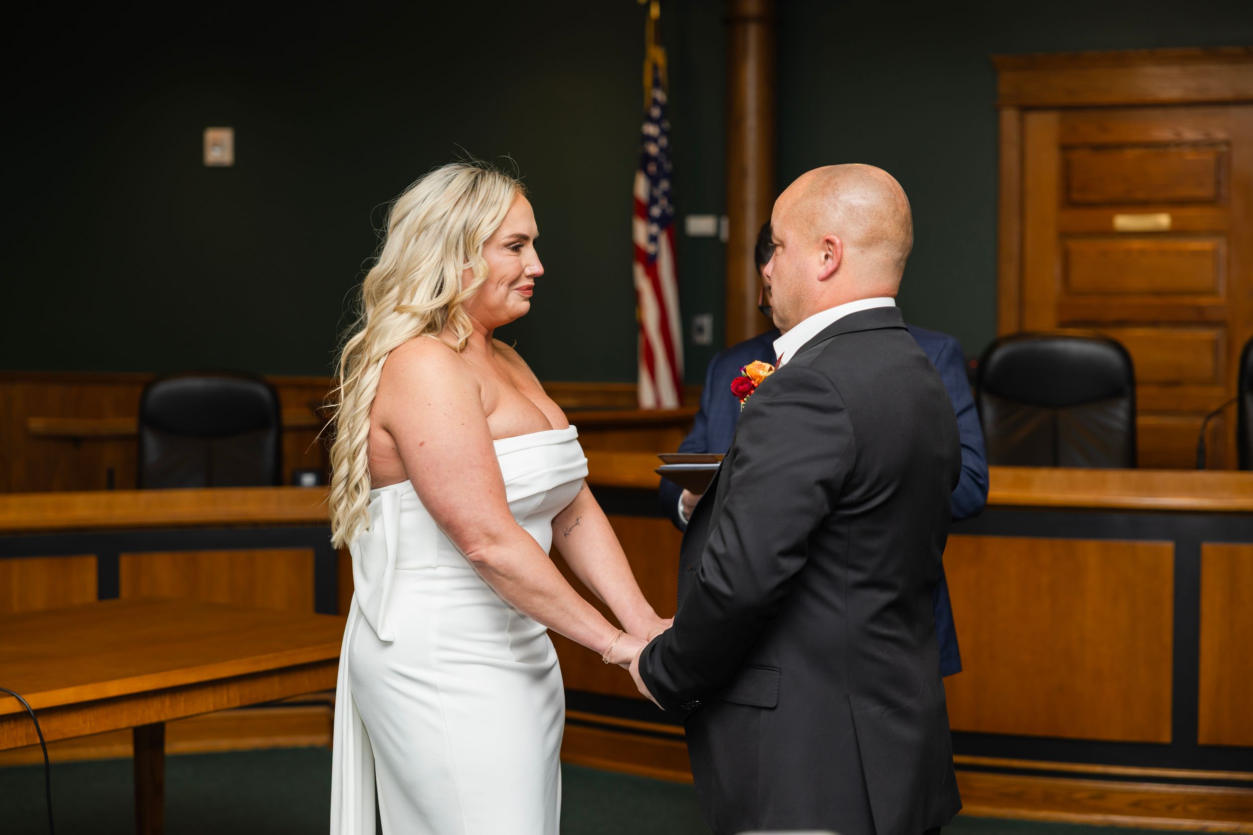 Romantic courthouse wedding portraits | intimate civil ceremony photography New Jersey