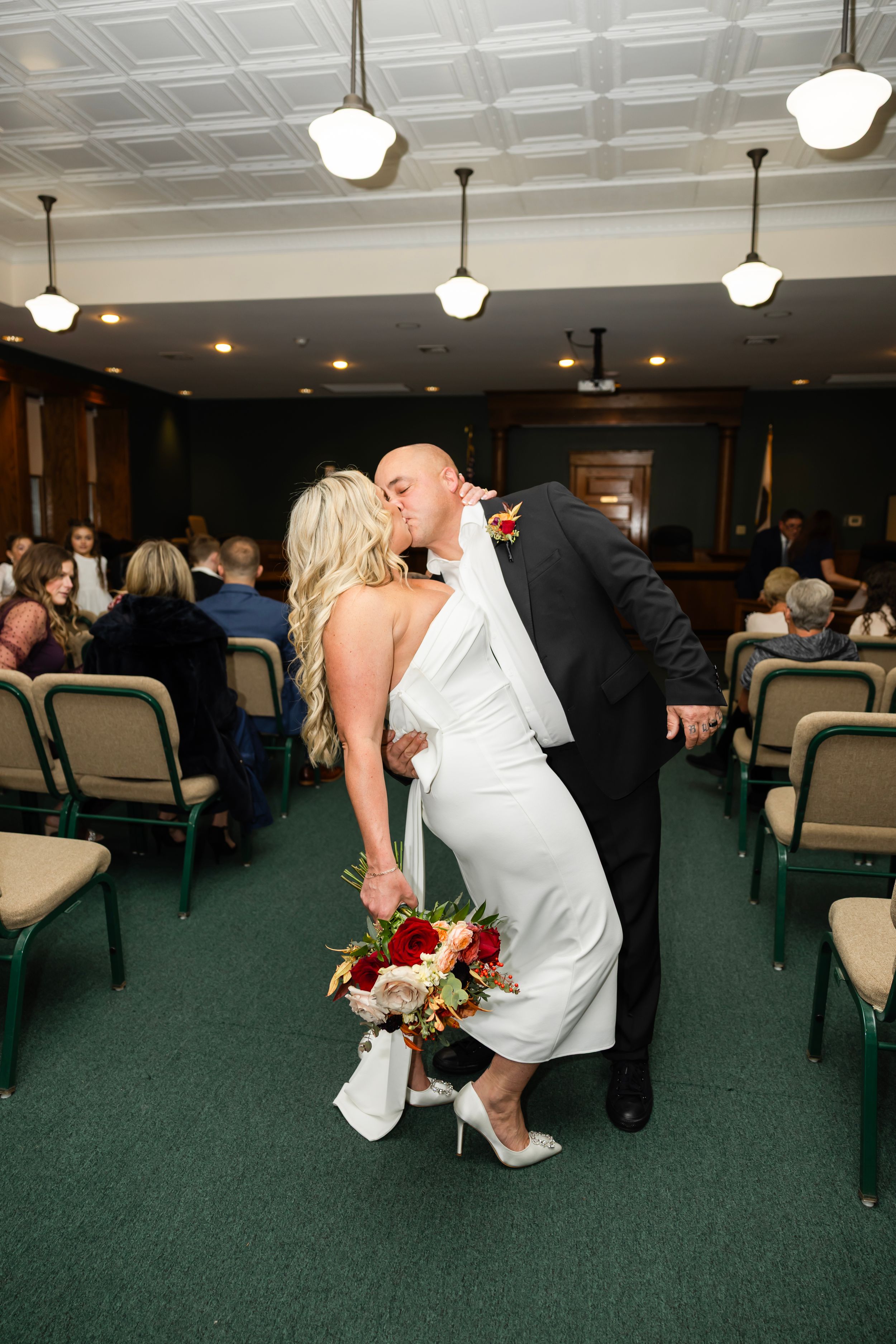 Romantic courthouse wedding portraits | intimate civil ceremony photography New Jersey