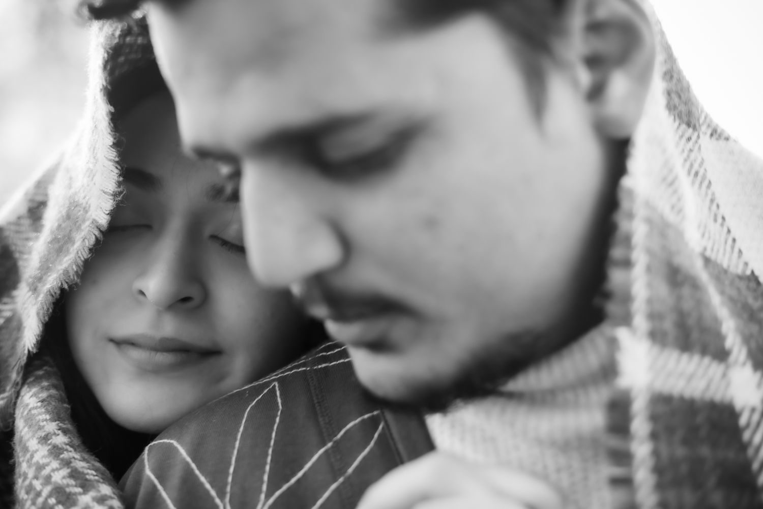 Intimate pre-wedding couple portrait with nostalgic fine-art style at a hidden secret spot in Srinagar