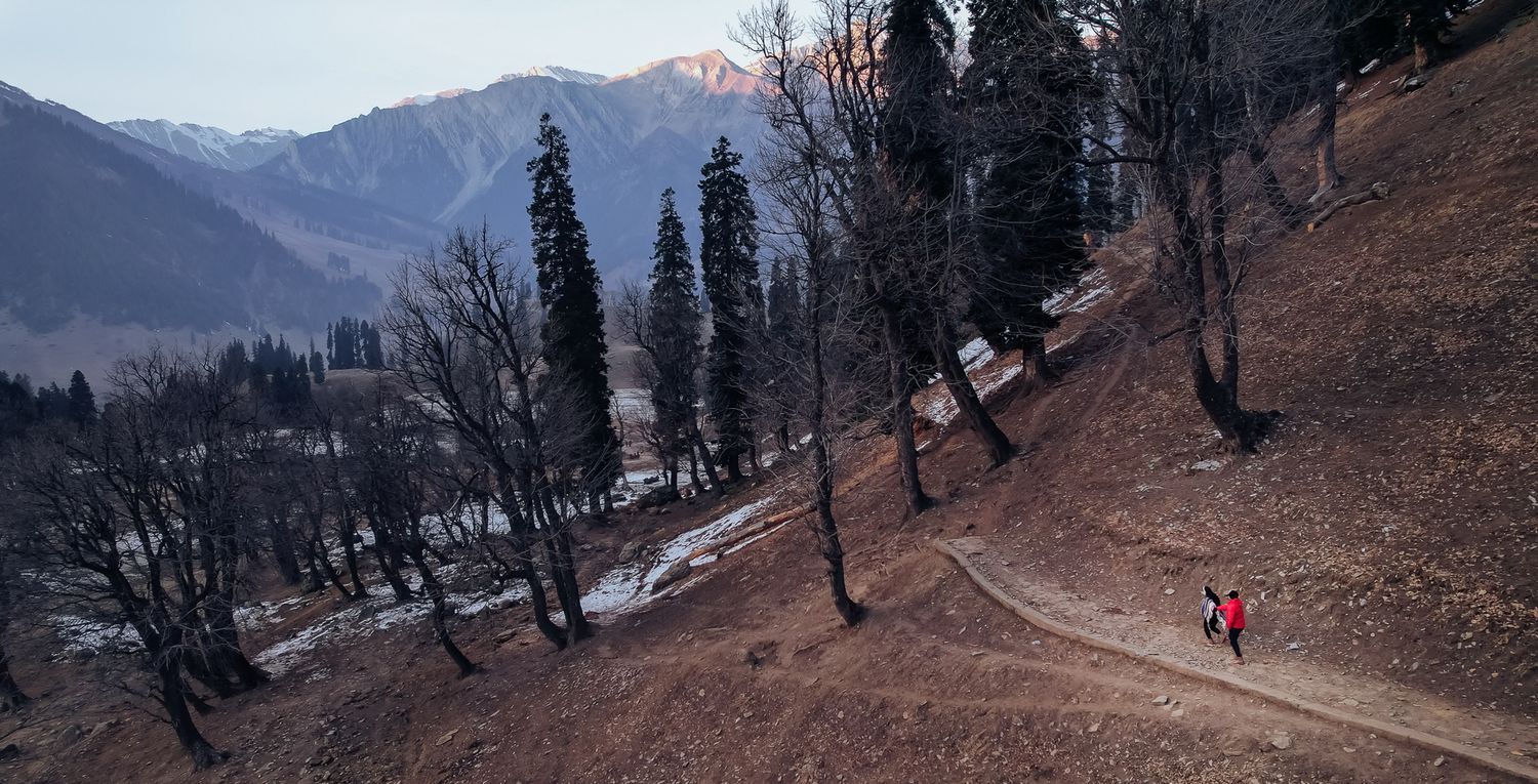 Award winning Drone photography from a Travel inspired and pre-wedding vows amidst Gulmarg mountains, by Beginnings For You