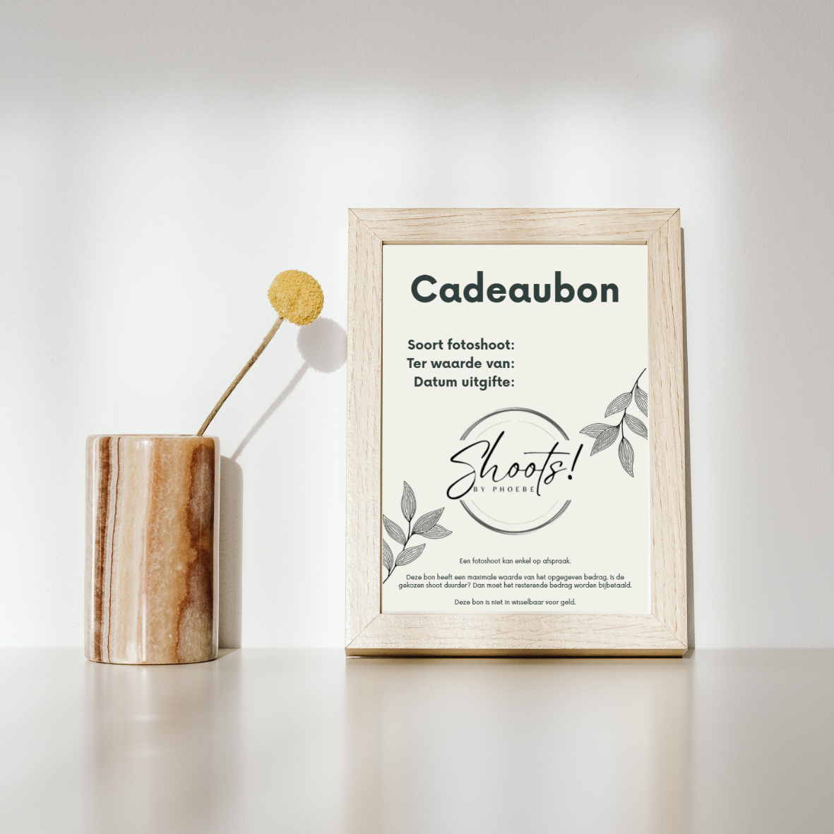 Cadeaubon voorbeeldfoto