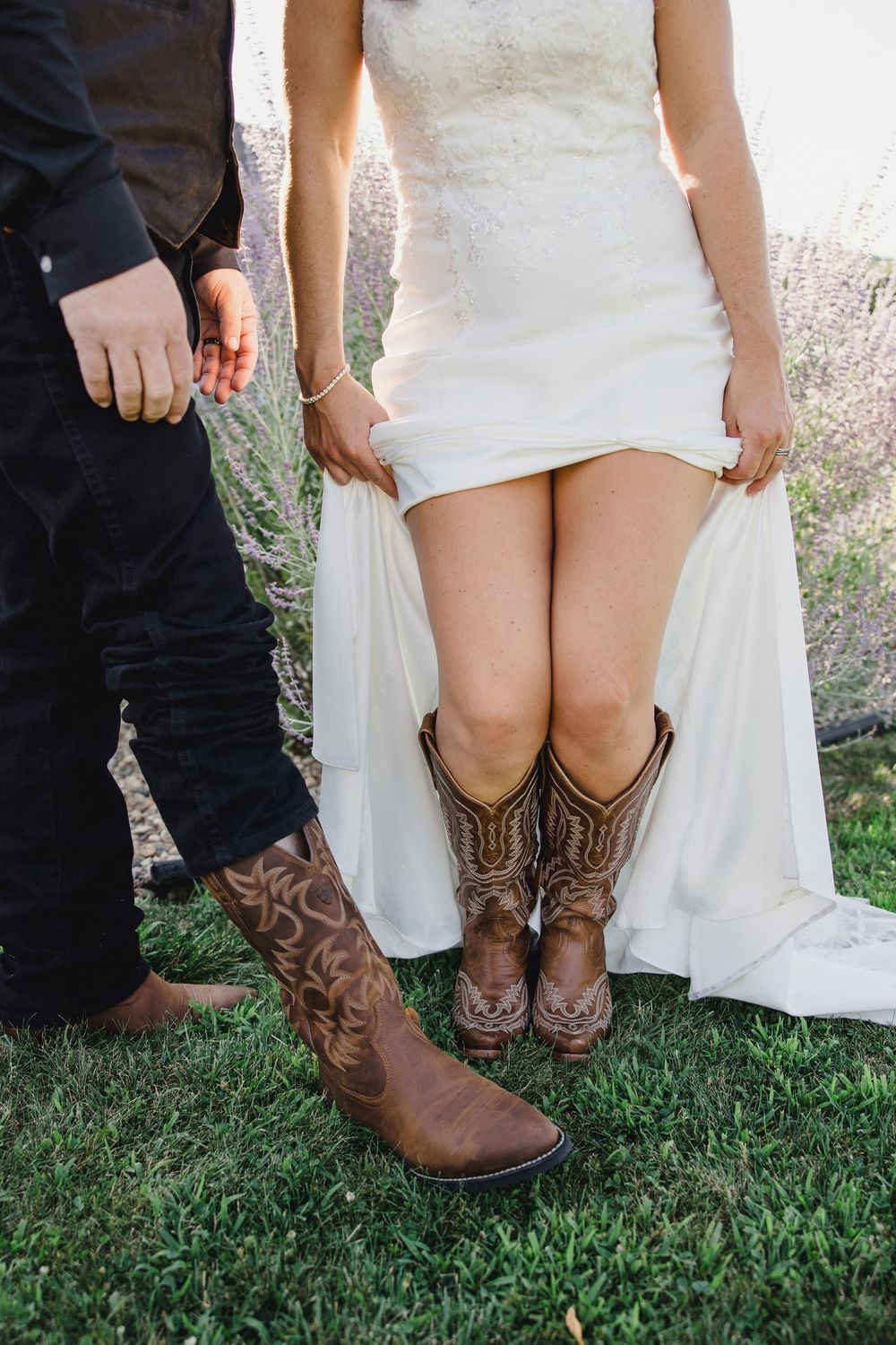 Country boots wedding photo