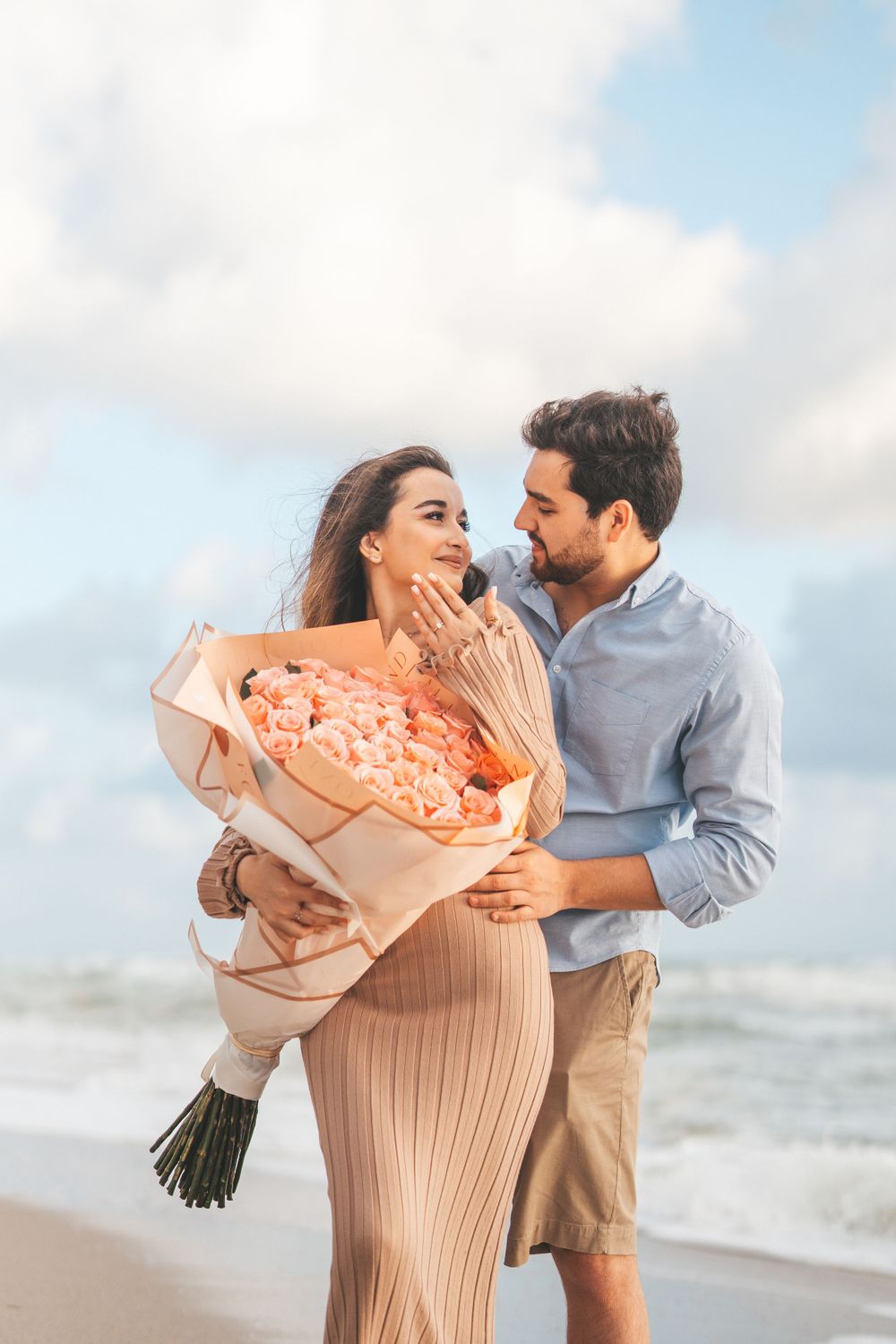 A beautiful family wedding real estate portrait photoshoot on Miami Beach