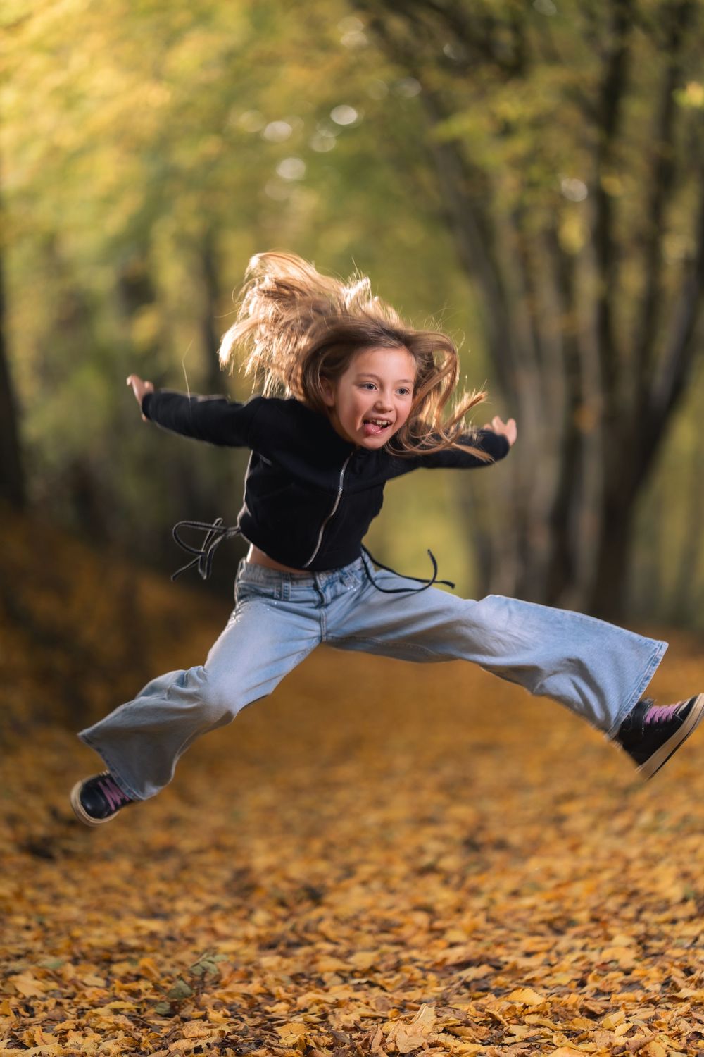 Portrait de fille en automne, Liège.