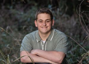 A sequence of outdoor portrait shots featuring someone in casual attire.