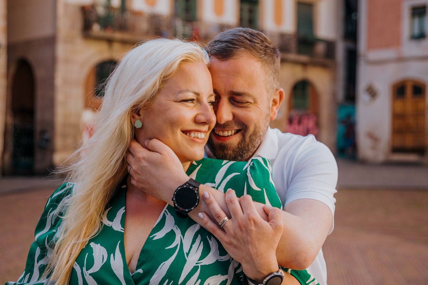 Romantic stroll captured in natural light