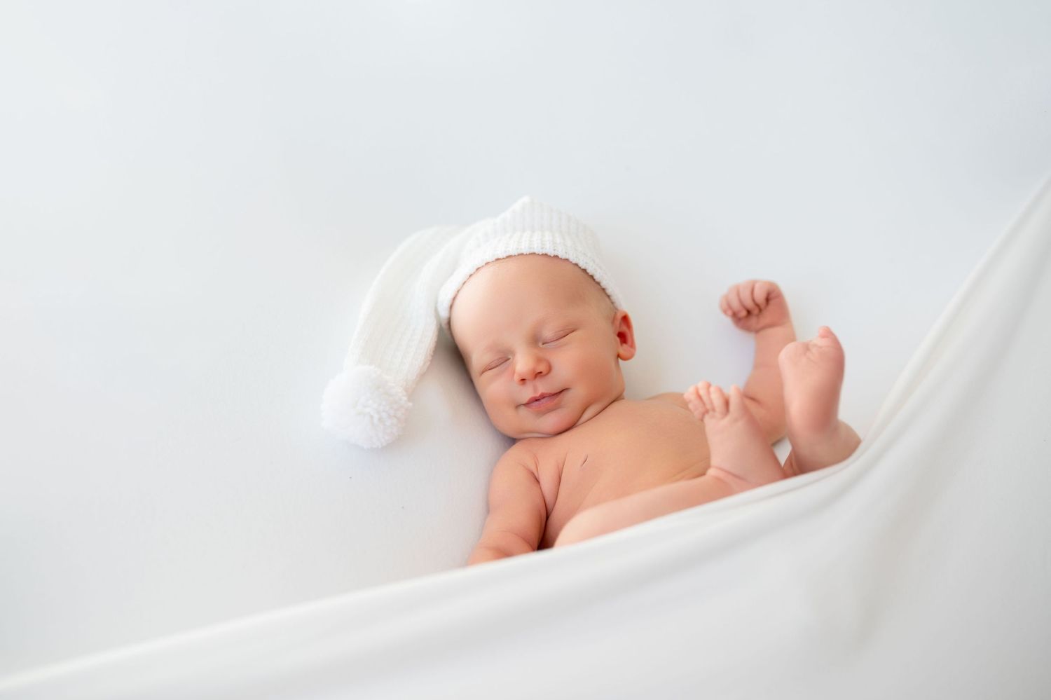 Elegant newborn baby boy portrait soft light Nashville newborn photography studio