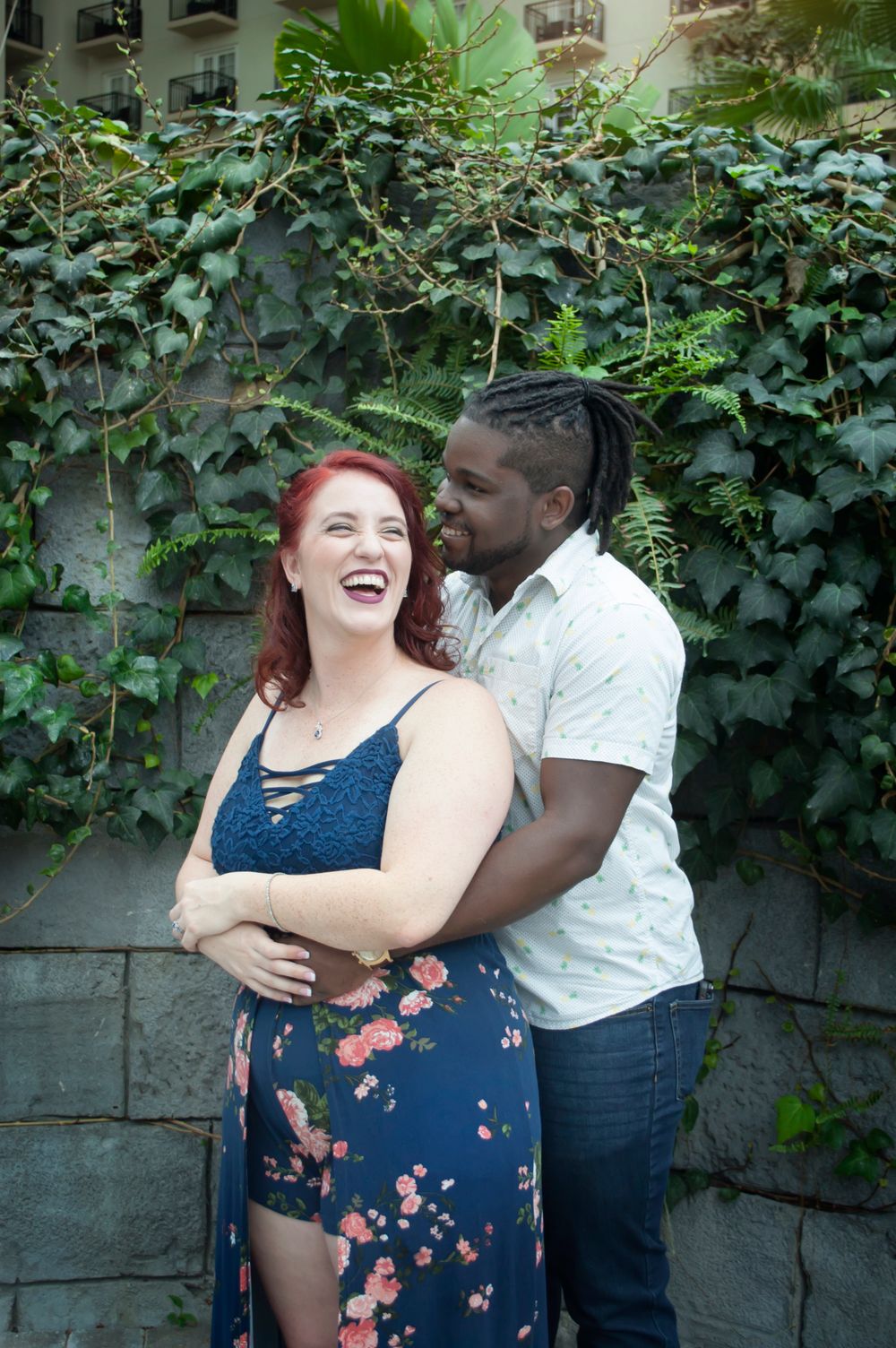 Duo engagement portrait session at Gaylord Palms Resort & Convention Center. Natural lighting indoor soft and elegant
