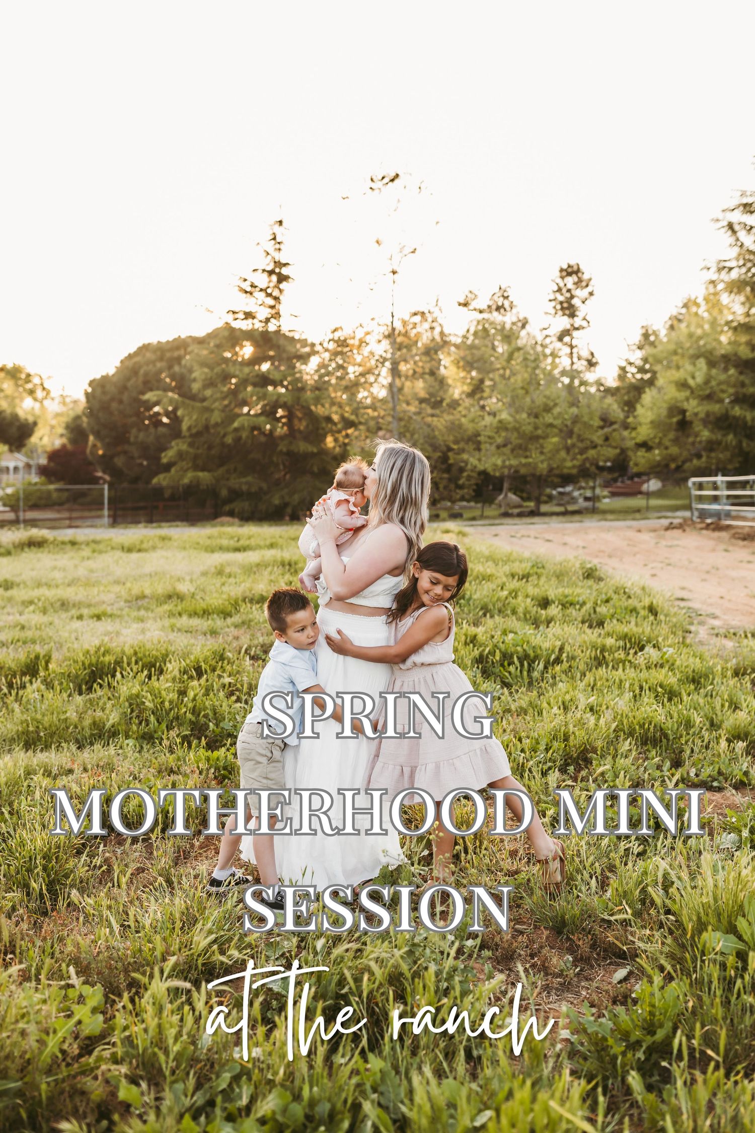 spring motherhood mini session at blooming ridge ranch in cherry valley with heidi grace photography