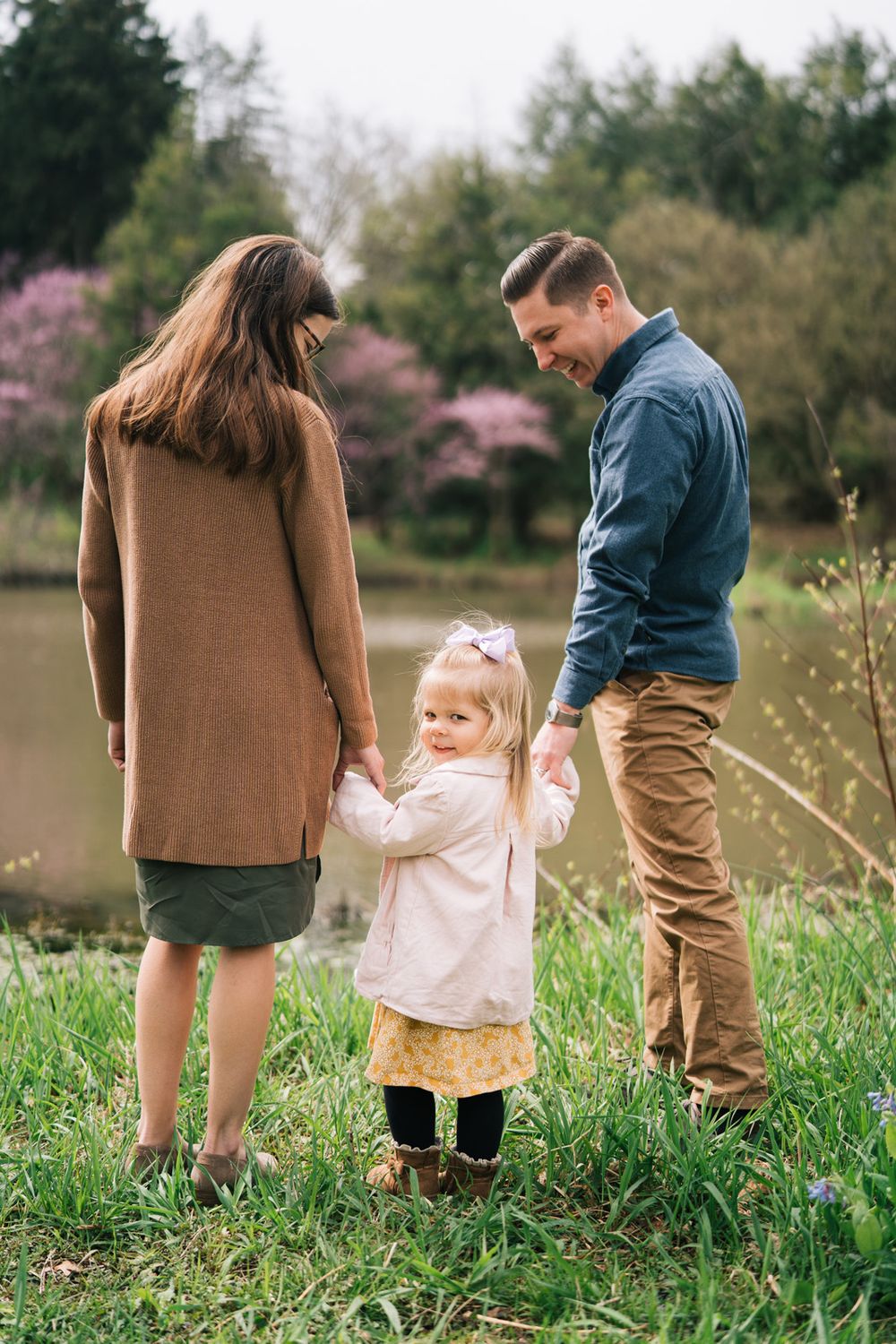 Spring April family portraits at the Morton Arboretum. Copyright Two Birds Photography 2026