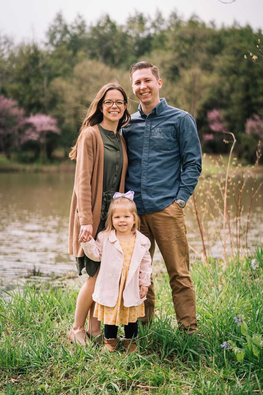 Spring April family portraits at the Morton Arboretum. Copyright Two Birds Photography 2026