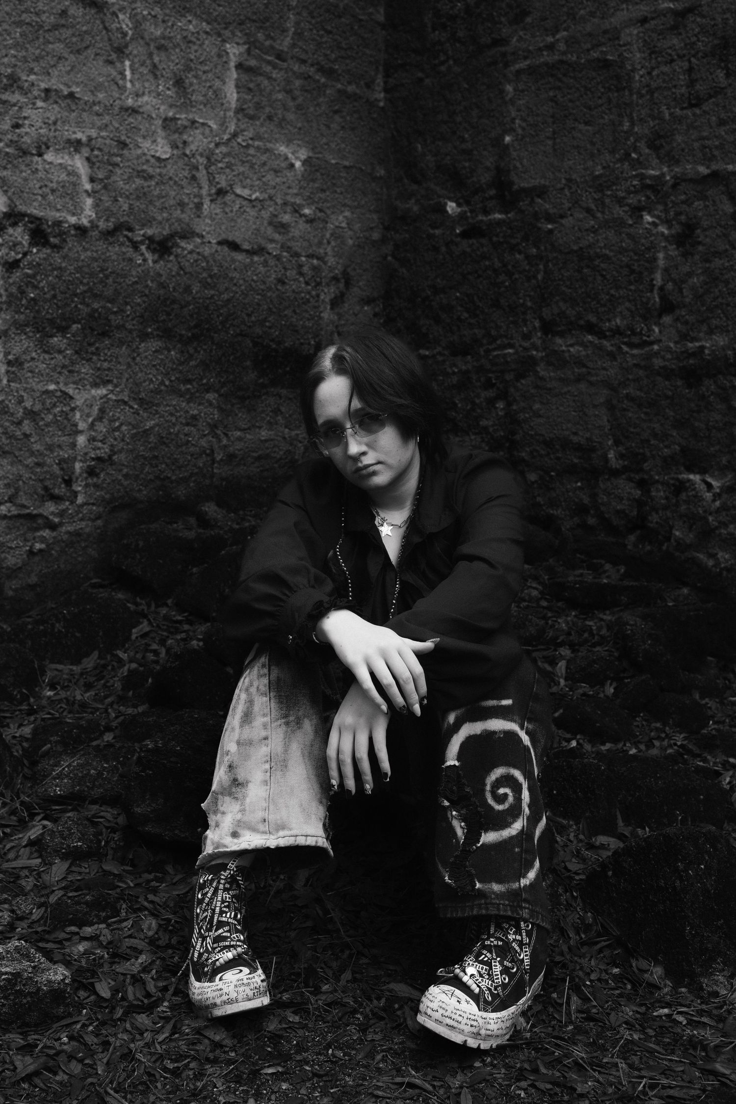 Senior graduation photoshoot session gothic transgender taken by Lemon & Honey Co.