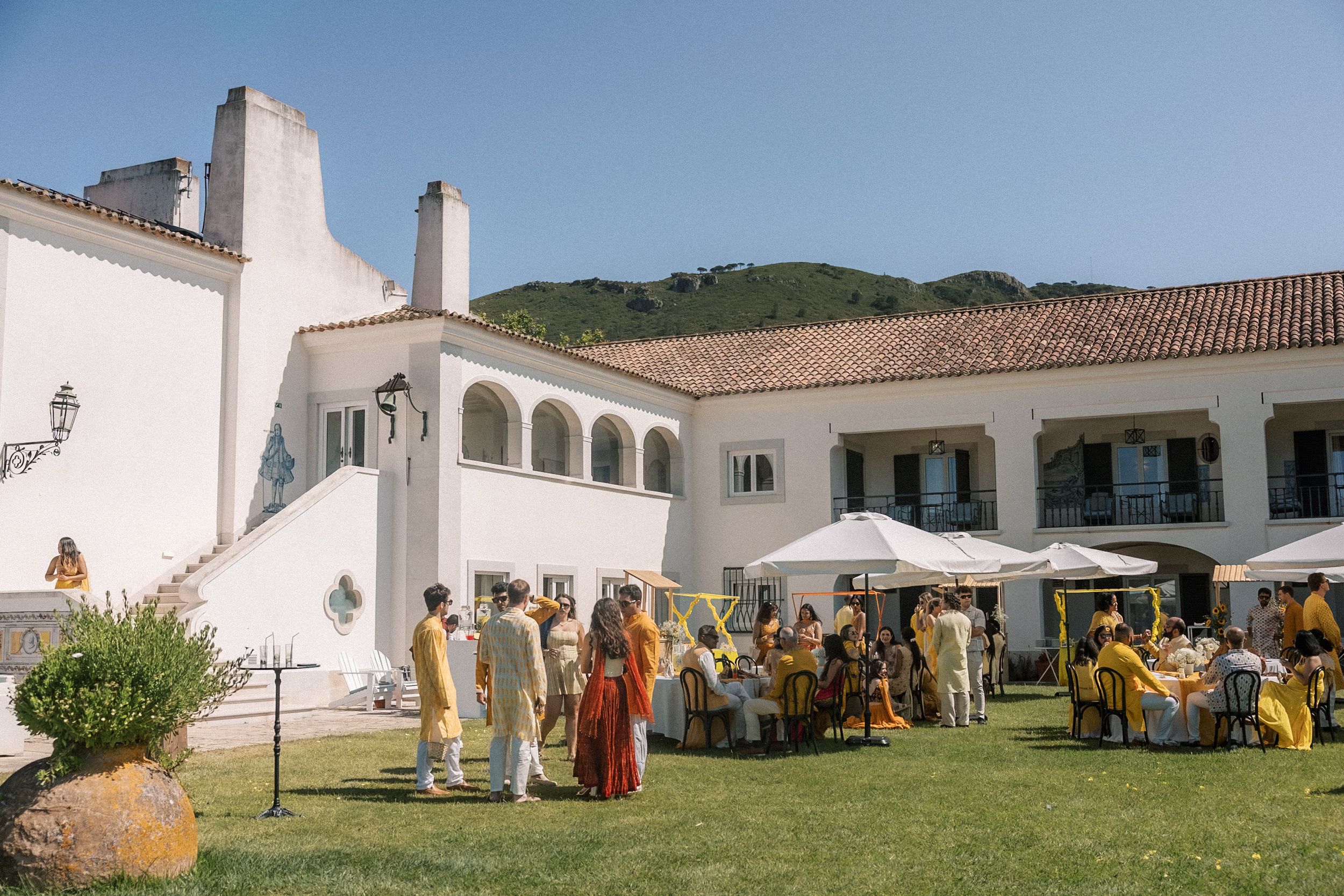 pre wedding Haldi ceremony at Casa de Palmela Portugal