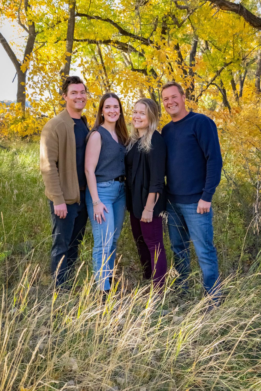 a family in a field