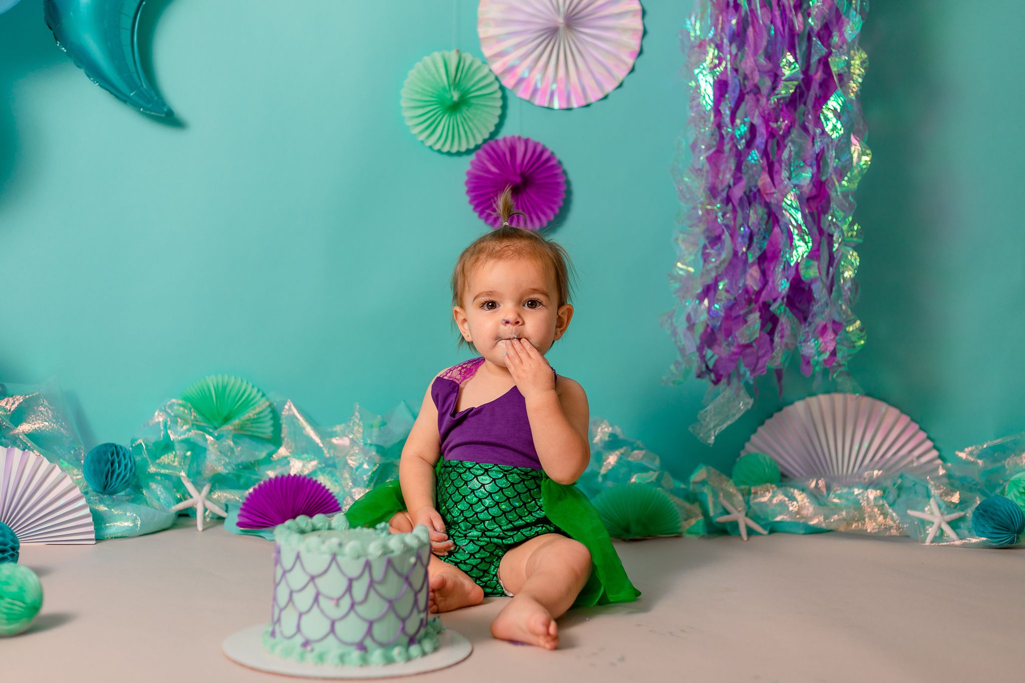 mermaid cake smash session
