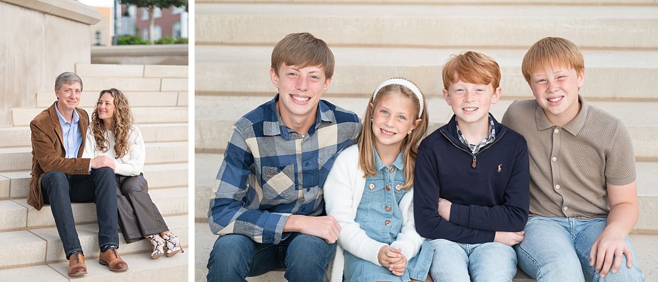 Family of 6 in Downtown Bartlesville by Photographer Kristi Bray